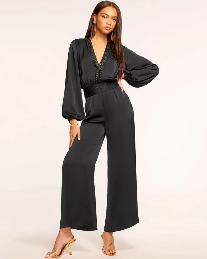 Women Bailey Wide Leg Jumpsuit Black Ramy Brook Dresses Women Bailey Wide Leg Jumpsuit Black Ramy Brook Dresses