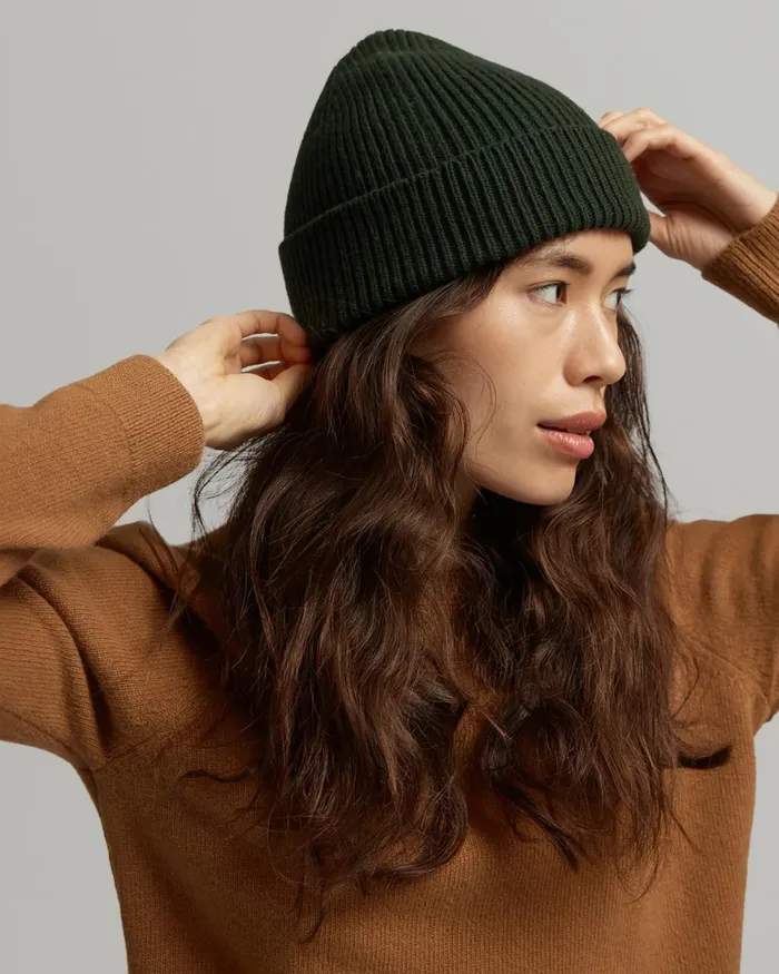 Women Beanies Colorful Standard Merino Wool Beanie Desert Khaki