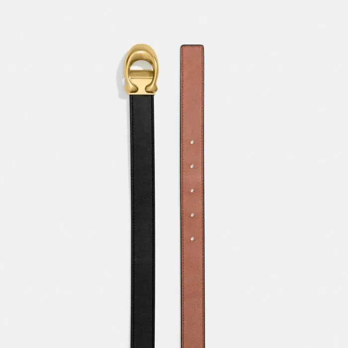 Women Belts Coach Sculpted C Buckle Cut To Size Reversible Belt 25 Mm Brassblack1941 Saddle Women Belts Coach Sculpted C Buckle Cut To Size Reversible Belt 25 Mm Brassblack1941 Saddle