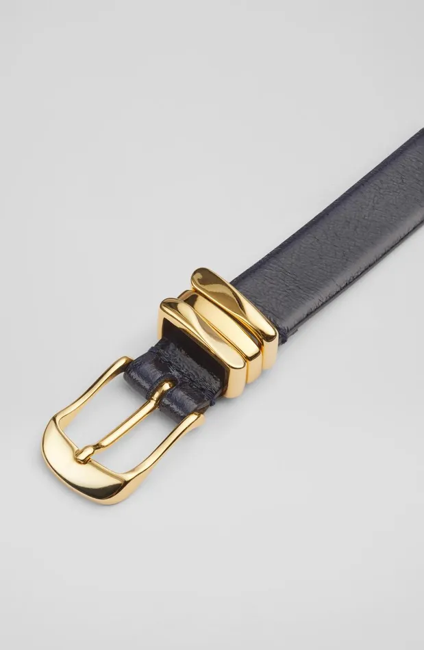 Women Belts LKBennett Georgette Navy Crinkle Patent Leather Belt Women Belts LKBennett Georgette Navy Crinkle Patent Leather Belt