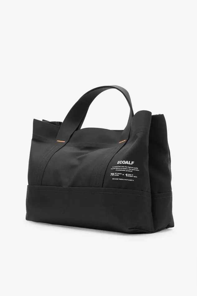 Women Black Bonded Tote Bag Ecoalf Handbags