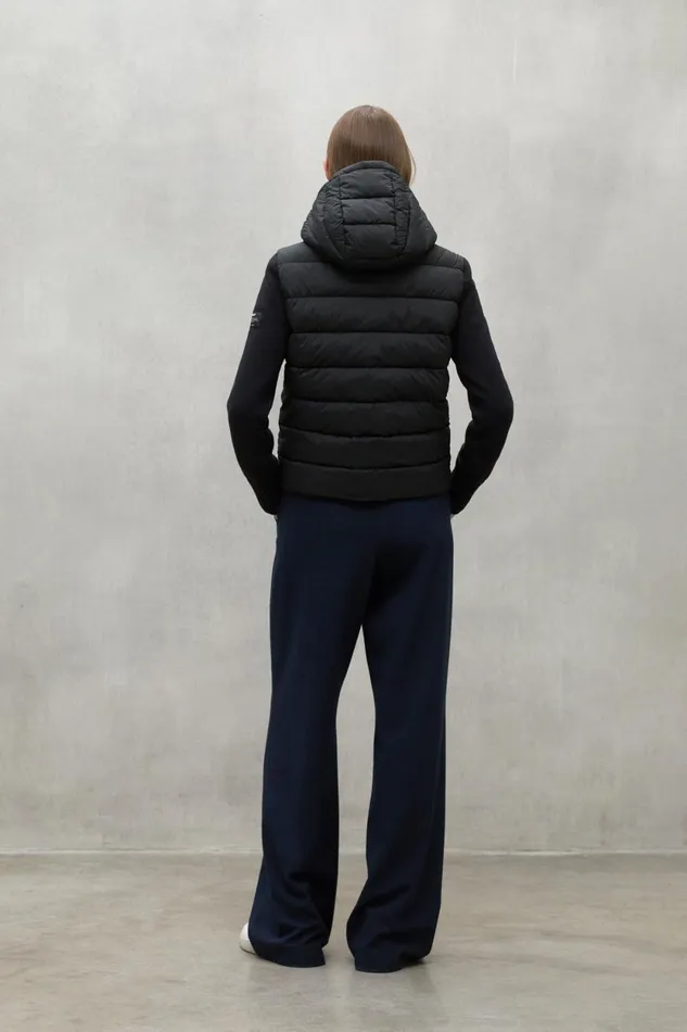 Women Black Denali Knitted Jacket Ecoalf Coats And Jackets