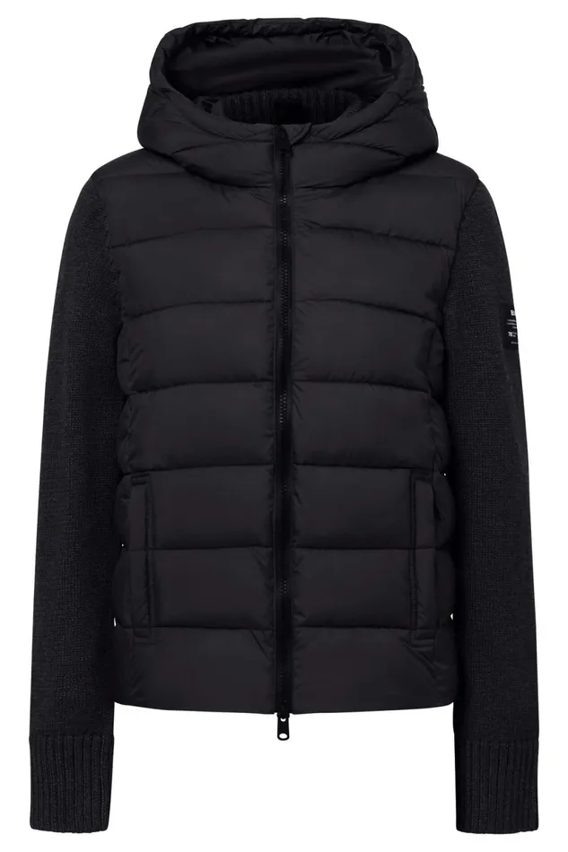 Women Black Denali Knitted Jacket Ecoalf Coats And Jackets