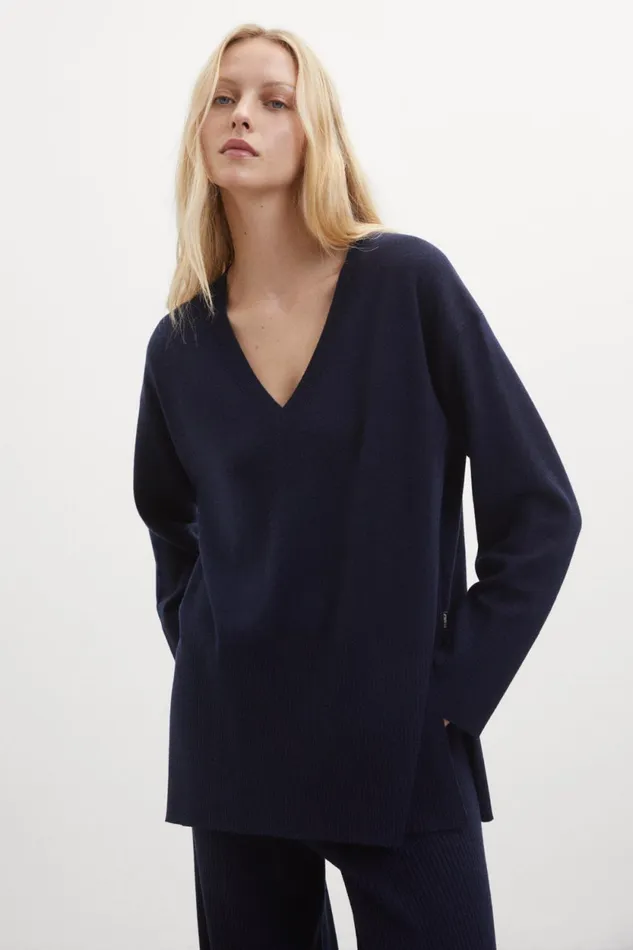 Women Blue Bergamota Knitted Jumper Ecoalf Knitwear