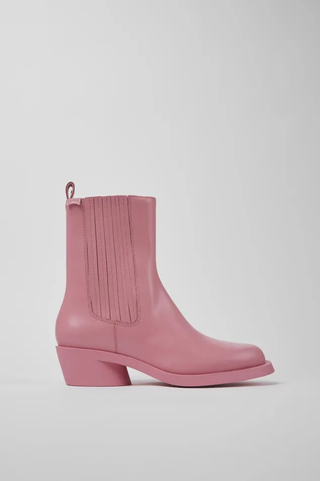 Women Bonnie Pink Leather Boots Camper Ankle Boots Women Bonnie Pink Leather Boots Camper Ankle Boots