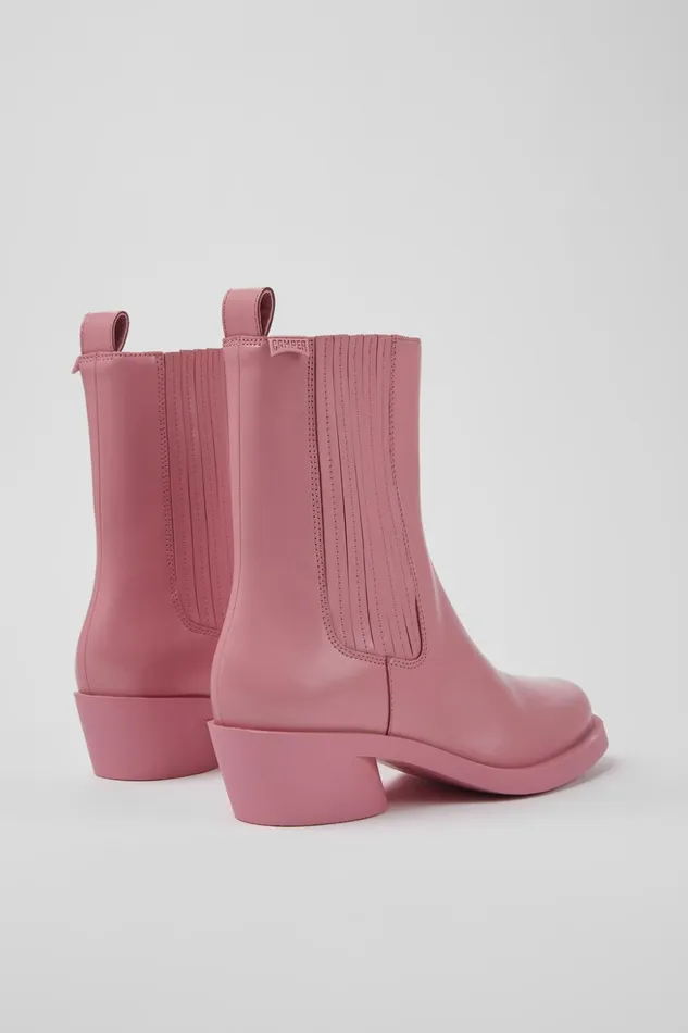 Women Bonnie Pink Leather Boots Camper Ankle Boots Women Bonnie Pink Leather Boots Camper Ankle Boots