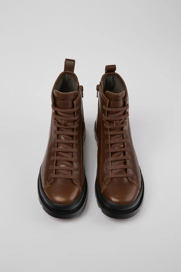 Women Brutus Brown Laceup Boots Camper Ankle Boots Women Brutus Brown Laceup Boots Camper Ankle Boots