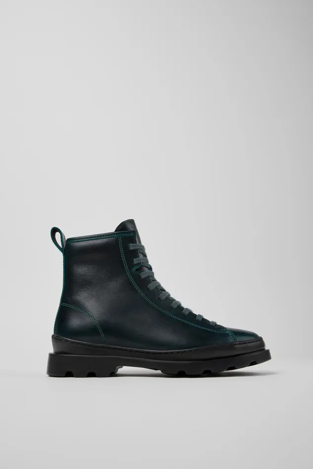 Women Brutus Green Leather Boots Camper Ankle Boots Women Brutus Green Leather Boots Camper Ankle Boots
