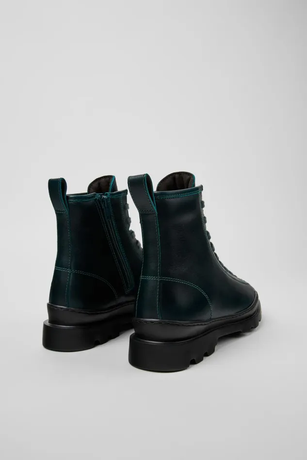 Women Brutus Green Leather Boots Camper Ankle Boots Women Brutus Green Leather Boots Camper Ankle Boots
