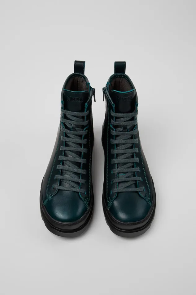 Women Brutus Green Leather Boots Camper Ankle Boots Women Brutus Green Leather Boots Camper Ankle Boots