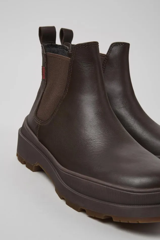 Women Brutus Trek HYDROSHIELD MICHELIN Brown Leather Ankle Boots Camper Ankle Boots