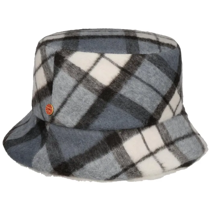 Women Bucket Hats Mayser Doriet Check Bucket Reversible Hat Blue Women Bucket Hats Mayser Doriet Check Bucket Reversible Hat Blue