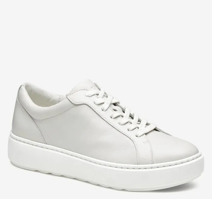 Women Cammie LaceUp White Tumbled Full Grain JohnstonandMurphy Sneakers