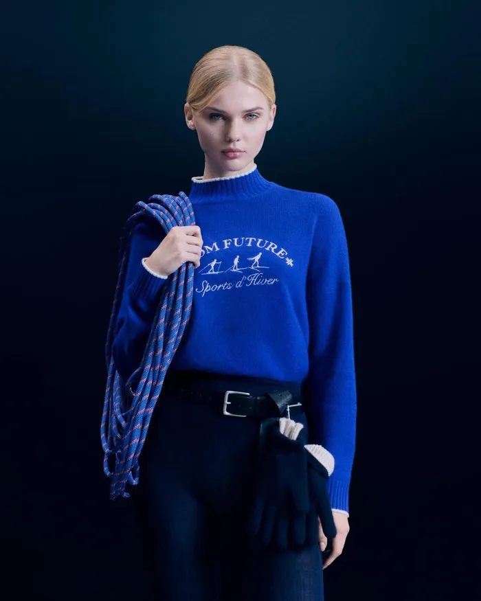 Women Cashmere Sweaters From Future Winter Sports Mock Neck Sweater Popblue