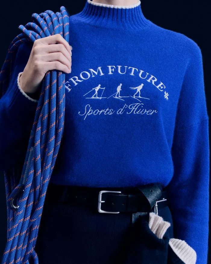 Women Cashmere Sweaters From Future Winter Sports Mock Neck Sweater Popblue
