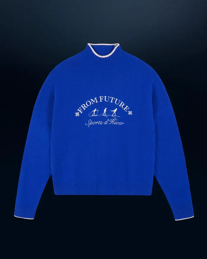 Women Cashmere Sweaters From Future Winter Sports Mock Neck Sweater Popblue