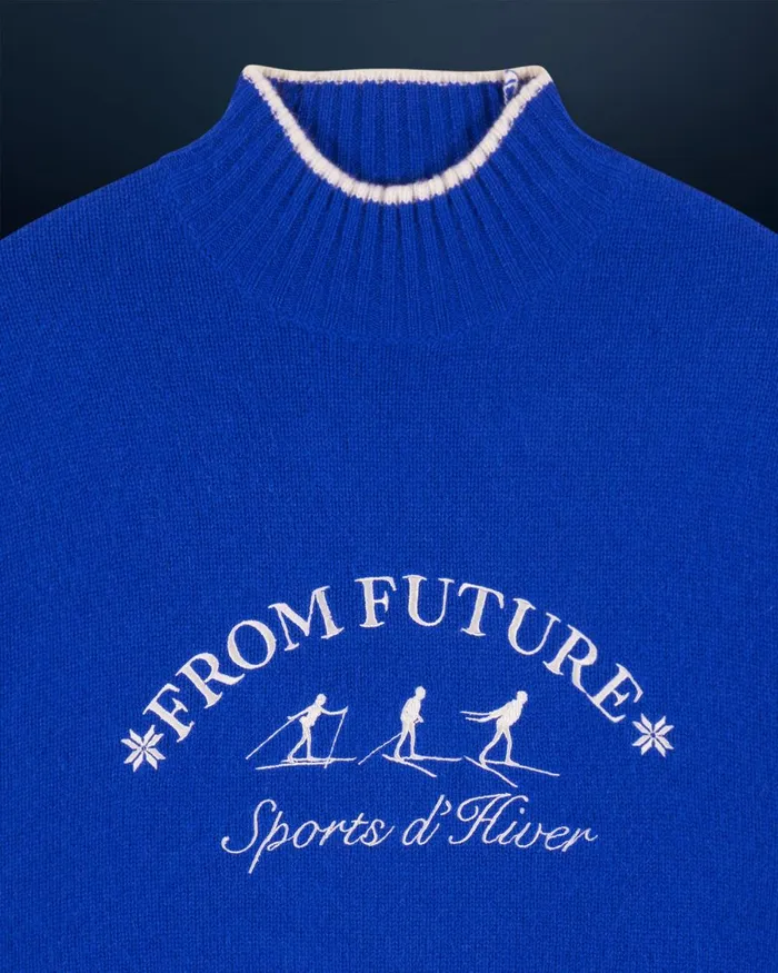Women Cashmere Sweaters From Future Winter Sports Mock Neck Sweater Popblue