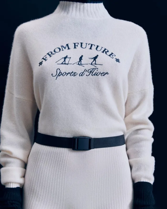 Women Cashmere Sweaters From Future Winter Sports Mock Neck Sweater White