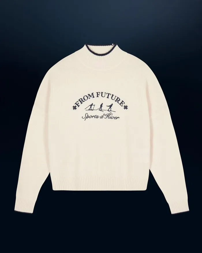 Women Cashmere Sweaters From Future Winter Sports Mock Neck Sweater White