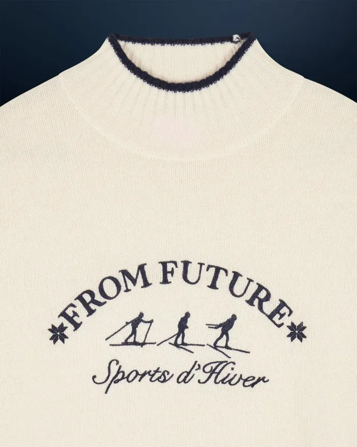 Women Cashmere Sweaters From Future Winter Sports Mock Neck Sweater White