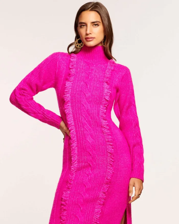 Women Charlee Sweater Midi Dress Electric Pink Ramy Brook Dresses