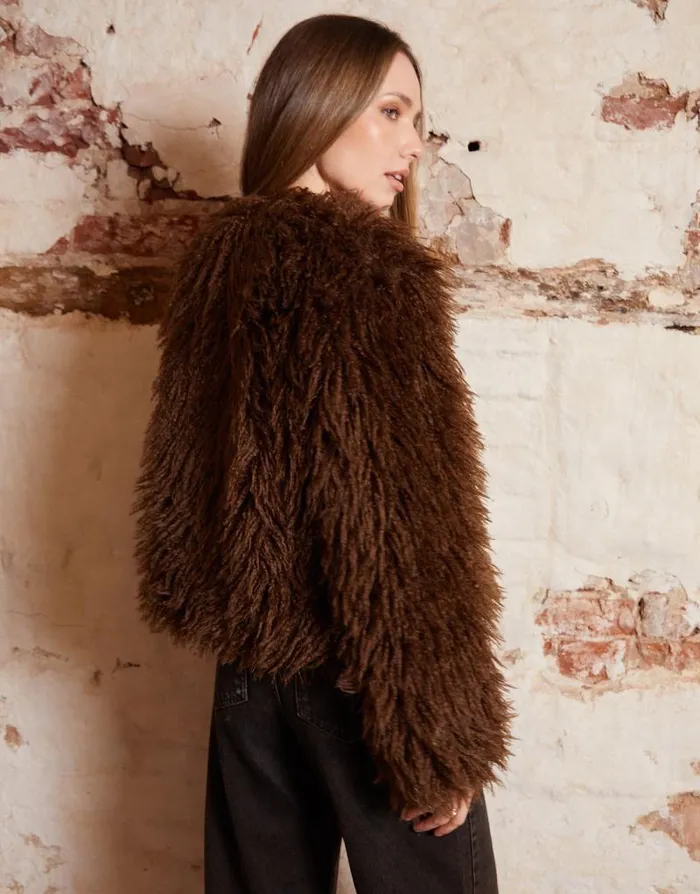 Women Chocolate Mongolian Faux Fur Coat Threadbare Coats Women Chocolate Mongolian Faux Fur Coat Threadbare Coats