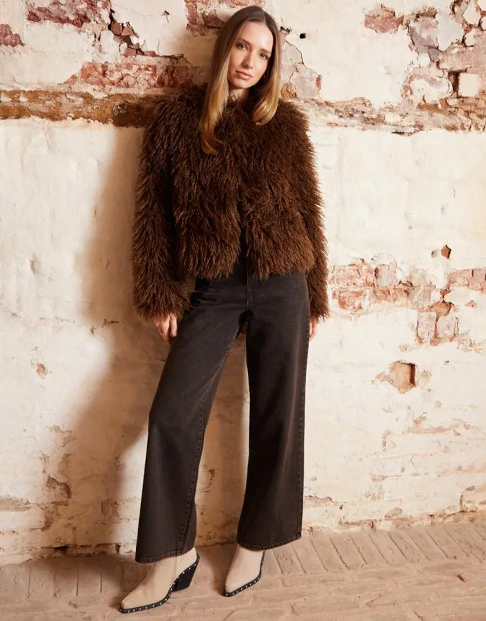 Women Chocolate Mongolian Faux Fur Coat Threadbare Coats Women Chocolate Mongolian Faux Fur Coat Threadbare Coats