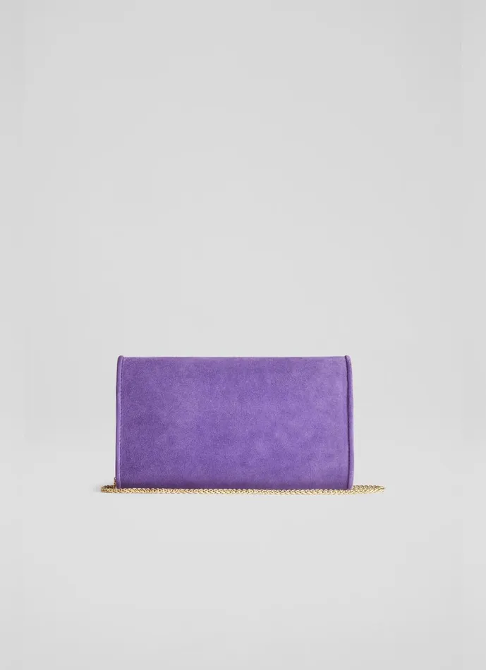 Women Clutch Bags LKBennett Dominica Plum Suede Clutch Bag Women Clutch Bags LKBennett Dominica Plum Suede Clutch Bag