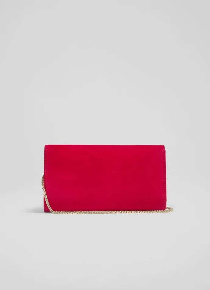 Women Clutch Bags LKBennett Lucy Roca Red Suede Clutch Women Clutch Bags LKBennett Lucy Roca Red Suede Clutch