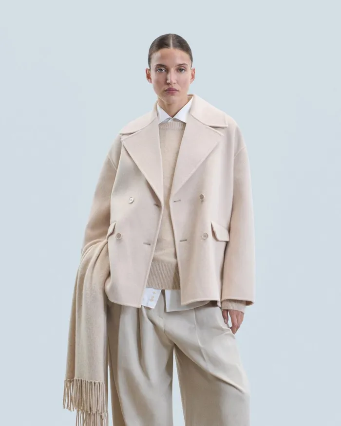 Women Coats and Jackets From Future Outerwear Peacoat Jacket Sand