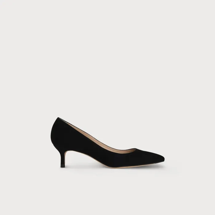Women Court Shoes LKBennett Audrey Black Suede Kitten Heel Courts Black