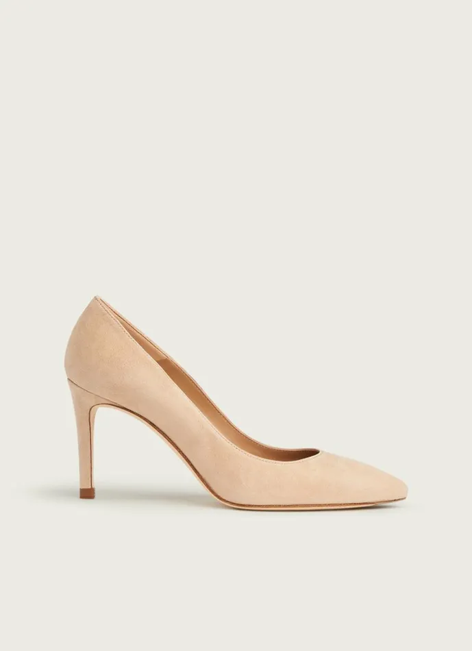 Women Court Shoes LKBennett Floret Beige Suede Pointed Toe Courts Beige