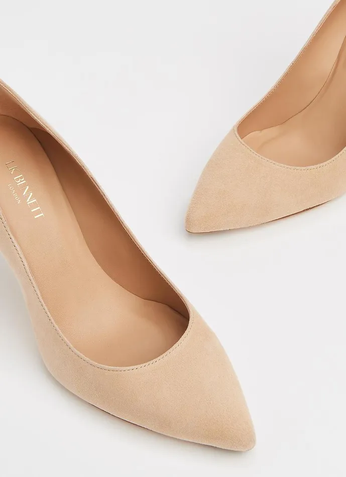 Women Court Shoes LKBennett Floret Beige Suede Pointed Toe Courts Beige Women Court Shoes LKBennett Floret Beige Suede Pointed Toe Courts Beige