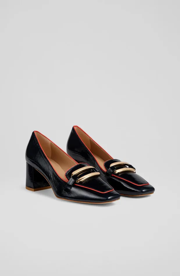 Women Court Shoes LKBennett Susanna Navy Crinkle Patent Leather Courts Navy Women Court Shoes LKBennett Susanna Navy Crinkle Patent Leather Courts Navy