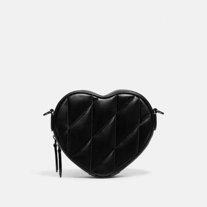 Women Crossbody Bags Coach Heart Crossbody With Quilting Pewterblack
