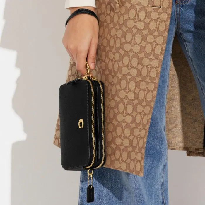 Women Crossbody Wallets Coach Kira Crossbody Brassblack