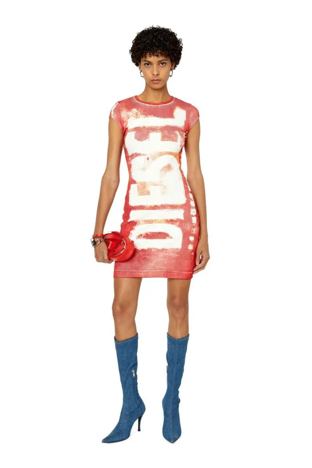 Women DAngielRib Red Diesel Dresses And Jumpsuits