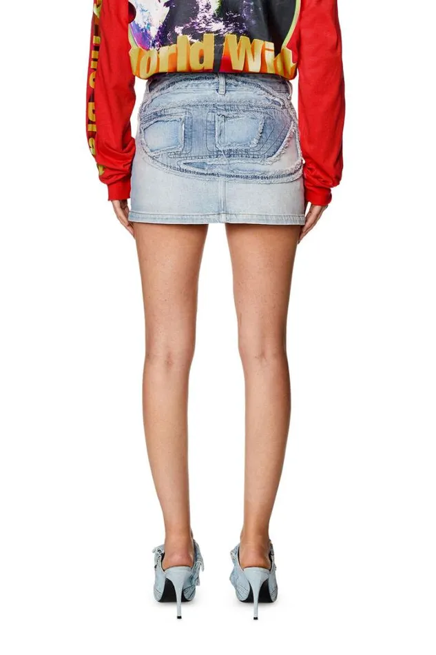 Women DeRonS1 Light Blue Diesel Skirts Women DeRonS1 Light Blue Diesel Skirts