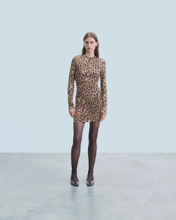 Women Dresses and Jumpsuits From Future Short Long Sleeve Jersey Dress Hot Leopard