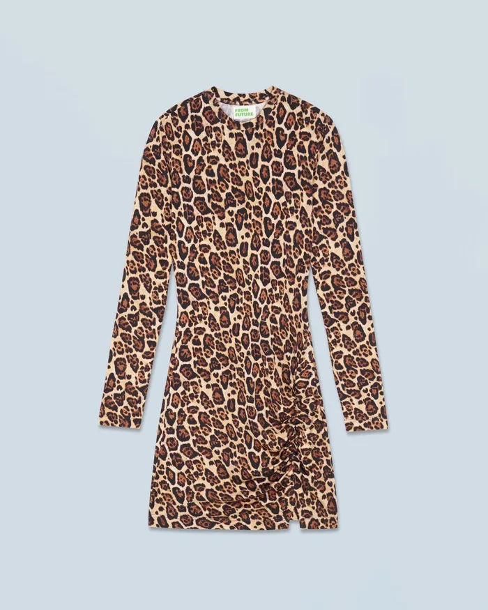 Women Dresses and Jumpsuits From Future Short Long Sleeve Jersey Dress Hot Leopard