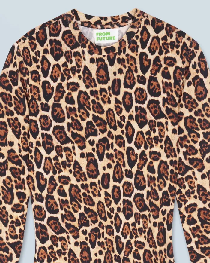 Women Dresses and Jumpsuits From Future Short Long Sleeve Jersey Dress Hot Leopard