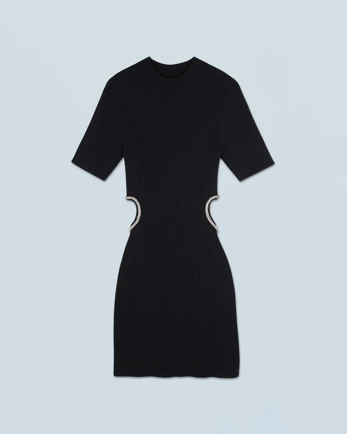 Women Dresses and Jumpsuits From Future Short Sleeve Short Dress Jewelery Heart Black