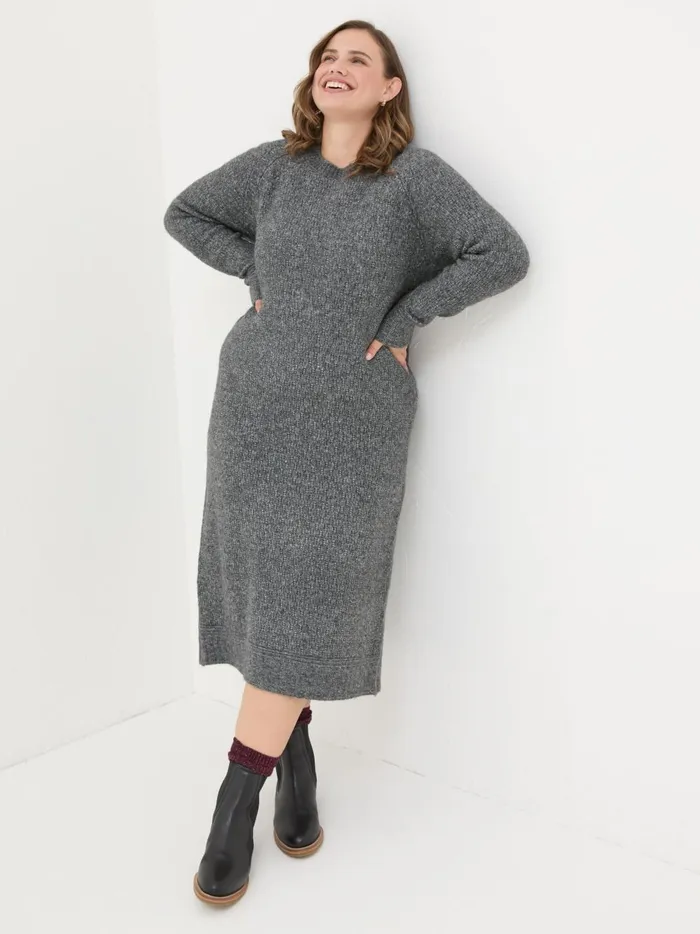Women Dresses Fat Face Charcoal Grey Maddy Knit Dress