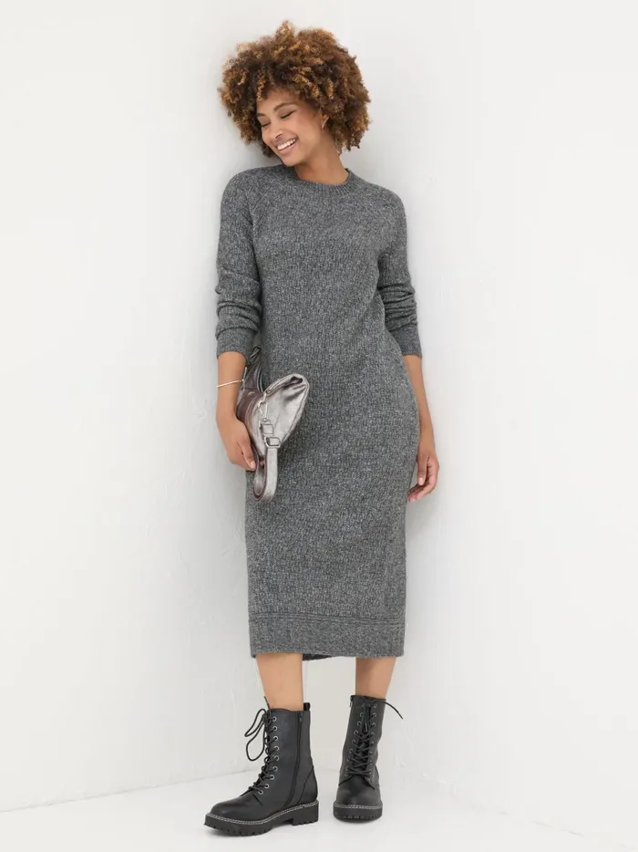 Women Dresses Fat Face Charcoal Grey Maddy Knit Dress Women Dresses Fat Face Charcoal Grey Maddy Knit Dress