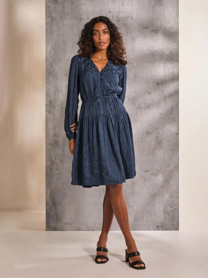 Women Dresses Fat Face Gail Blue Detail Dress