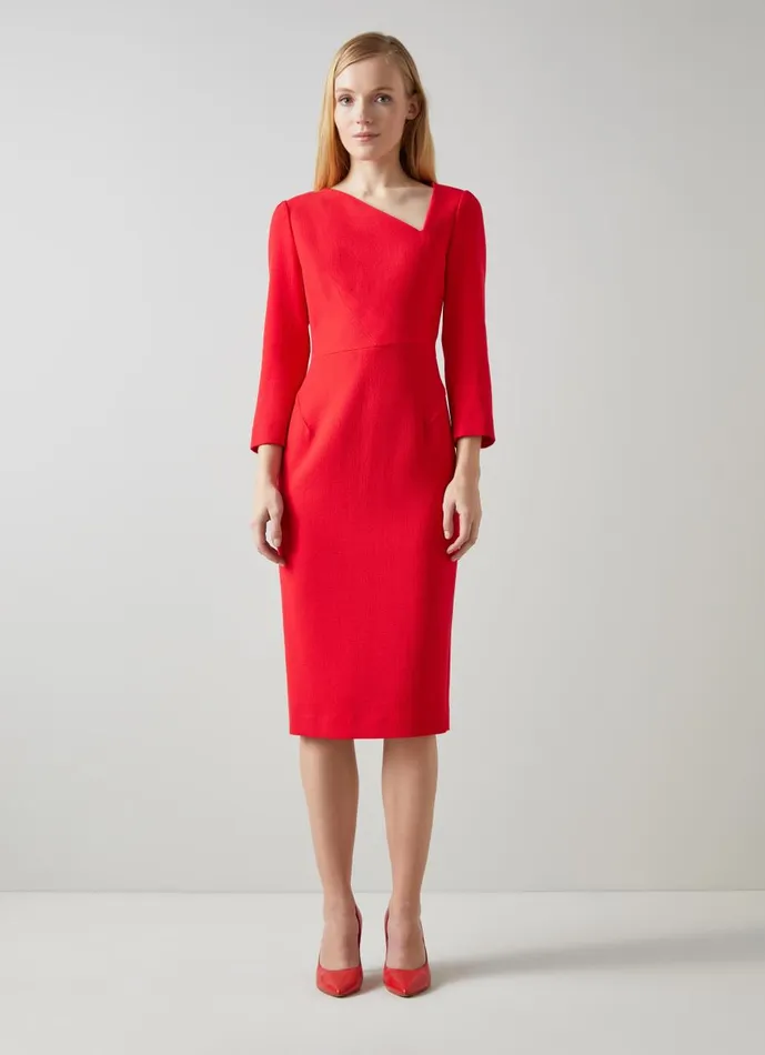Women Dresses LKBennett Alexis Bright Red Wool Crepe Shift Dress Bright Red Women Dresses LKBennett Alexis Bright Red Wool Crepe Shift Dress Bright Red