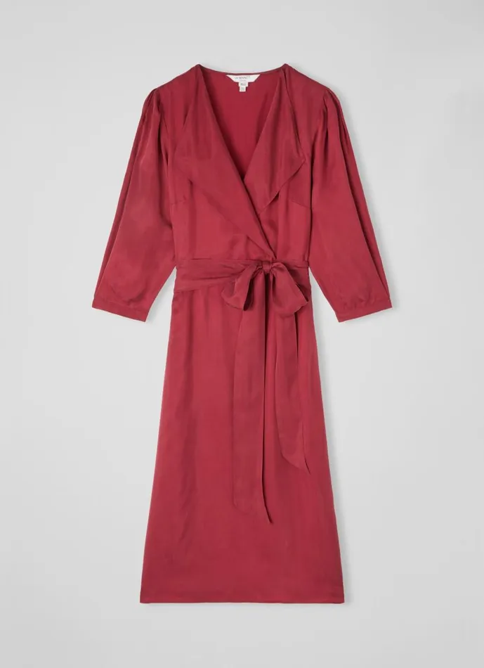 Women Dresses LKBennett Iris Red Fluid Midi Dress Red Dahlia Women Dresses LKBennett Iris Red Fluid Midi Dress Red Dahlia