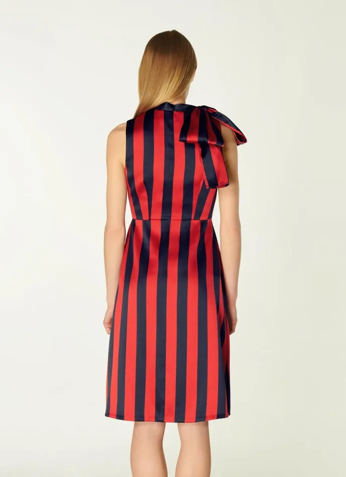 Women Dresses LKBennett Tiggy Navy And Red Stripe Bow Neck Dress Navy Multi Women Dresses LKBennett Tiggy Navy And Red Stripe Bow Neck Dress Navy Multi