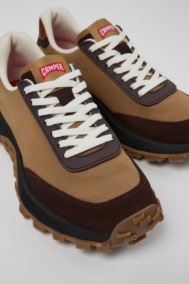 Women Drift Trail VIBRAM Brown Textile And Nubuck Sneakers Camper Sneakers