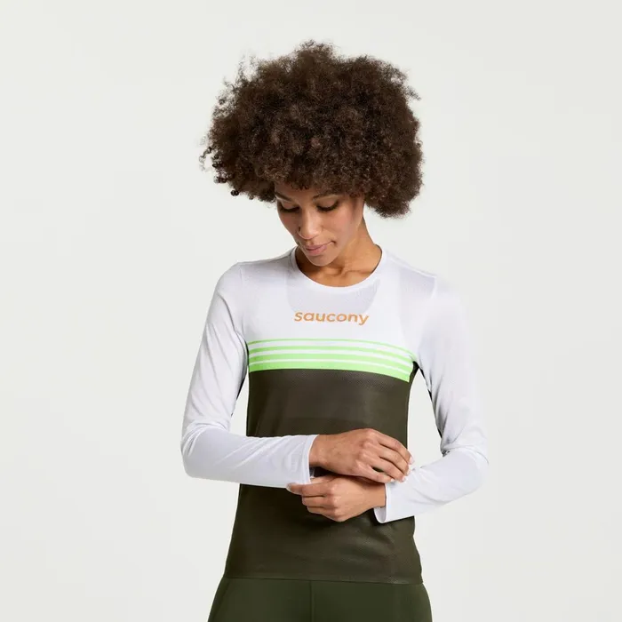 Women Elite Long Sleeve Umbra Saucony Tops